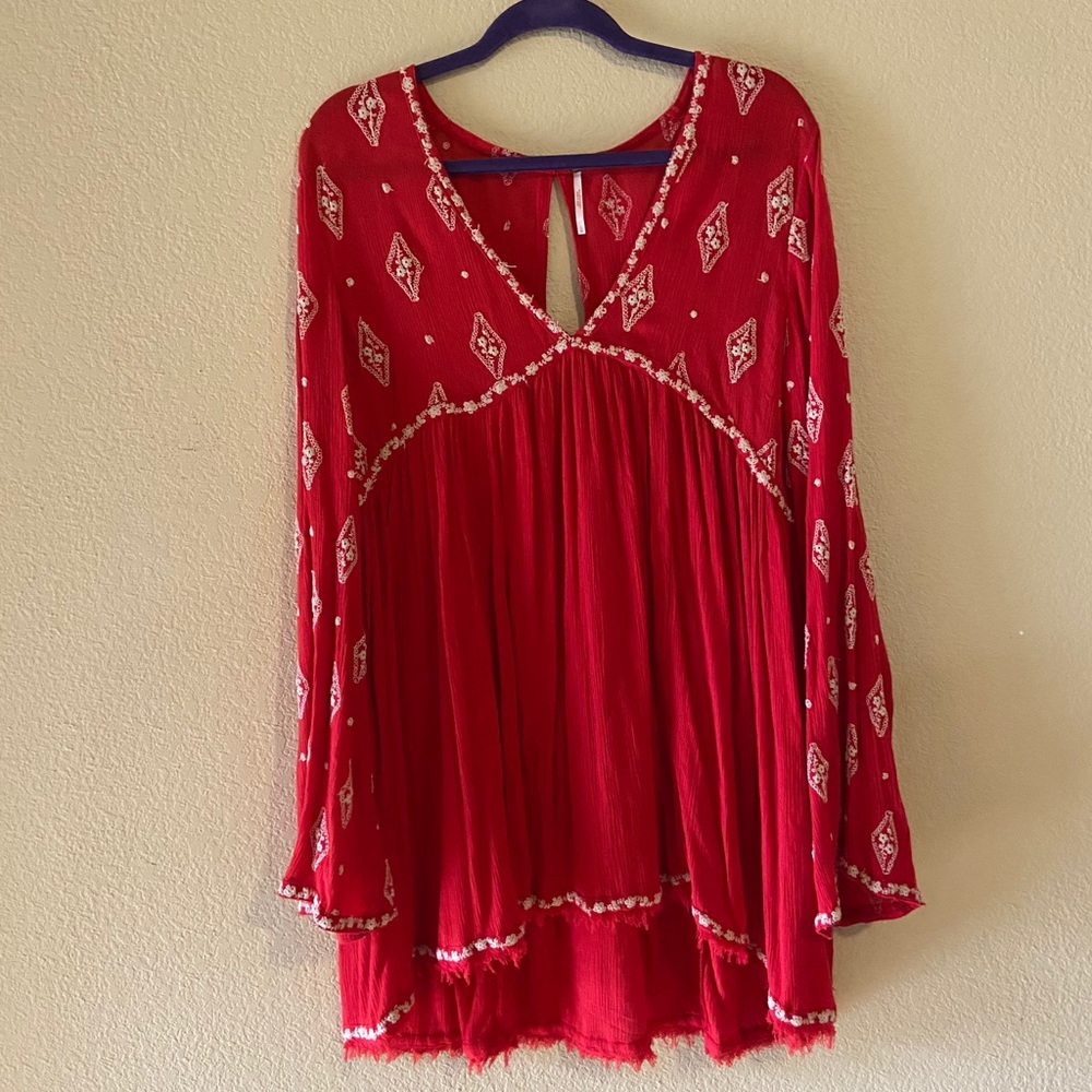 Free People Red Boho Dress